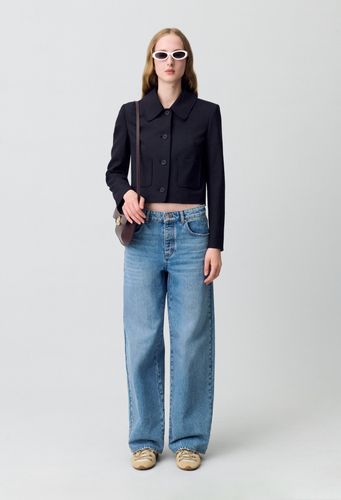 Veste boîte laine mélangée noir - Claudie Pierlot - Modalova