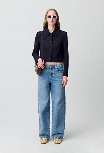Veste boîte laine mélangée noir - Claudie Pierlot - Modalova