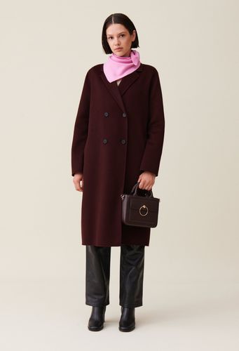 Manteau long droit bordeaux - Claudie Pierlot - Modalova