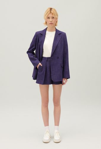 Veste tailleur carreaux indigo - Claudie Pierlot - Modalova