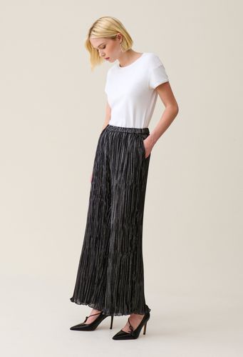 Pantalon fluide plissé argenté - Claudie Pierlot - Modalova