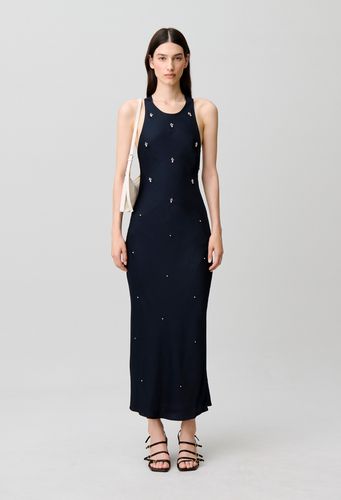 Robe longue satin brodé perles strass - Claudie Pierlot - Modalova