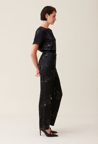 Pantalon sequins brodés noir - Claudie Pierlot - Modalova