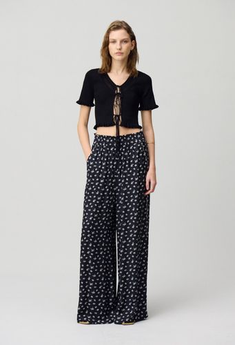 Pantalon large fluide imprimé - Claudie Pierlot - Modalova