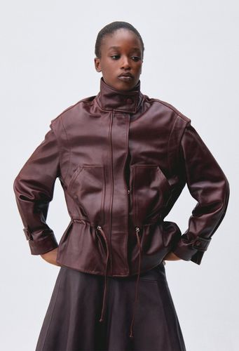 Blouson coupe large cuir - Claudie Pierlot - Modalova