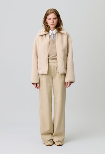 Manteau effet peau lainée - Claudie Pierlot - Modalova
