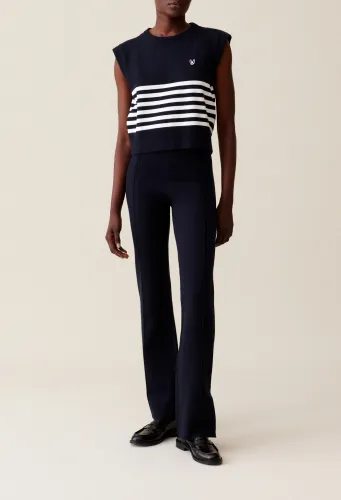 Pantalon maille marine - Claudie Pierlot - Modalova