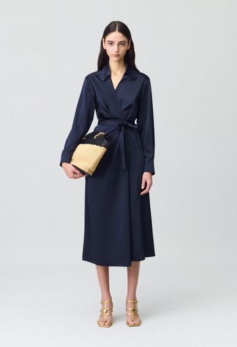 Robe satinée mi-longue portefeuille - Claudie Pierlot - Modalova
