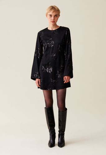 Robe courte noire sequins brodés - Claudie Pierlot - Modalova