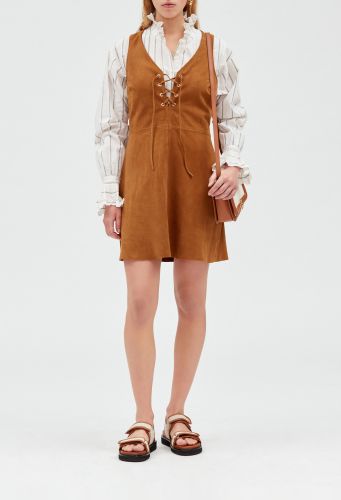 Robe en cuir suede - Claudie Pierlot - Modalova