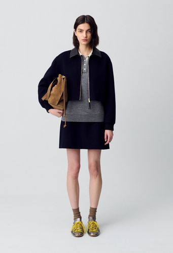 Jupe laine courte droite - Claudie Pierlot - Modalova