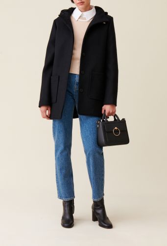 Manteau capuche noir - Claudie Pierlot - Modalova