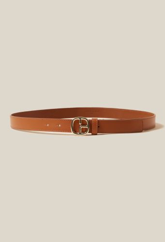 Ceinture cuir monogramme marron - Claudie Pierlot - Modalova