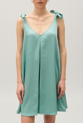 Robe courte satinée vert d'eau - Claudie Pierlot - Modalova