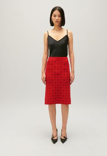 Jupe mi-longue maille rouge - Claudie Pierlot - Modalova