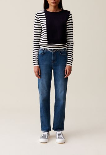 Pull court marinière rabat uni - Claudie Pierlot - Modalova