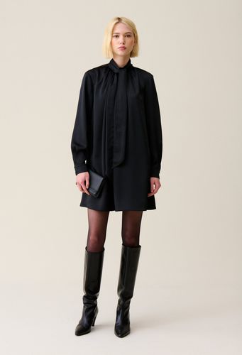 Robe fluide col lavallière noir - Claudie Pierlot - Modalova