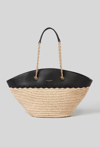 Sac panier tressé et cuir - Claudie Pierlot - Modalova