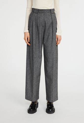 Pantalon tailleur large gris chiné - Claudie Pierlot - Modalova