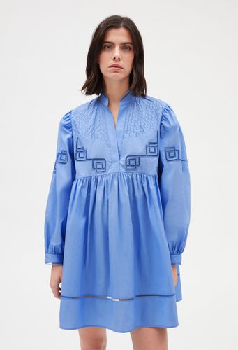 Robe courte coton brodé bleu - Claudie Pierlot - Modalova