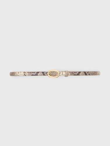 Ceinture Fine En Cuir Effet Python - Taille 2 - Maje - Modalova