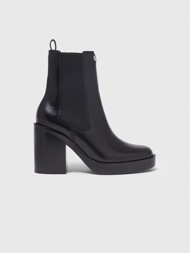 Bottines Chelsea À Talon En Cuir - Taille 40 - Maje - Modalova