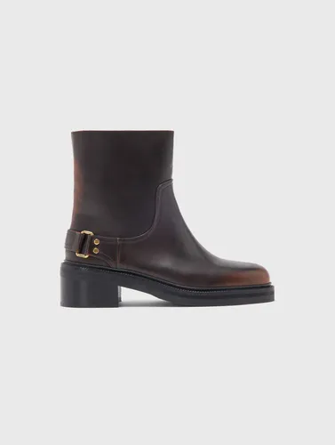 Bottines Plates En Cuir - Taille 36 - Maje - Modalova