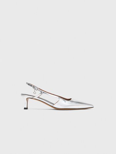 Escarpins À Brides En Cuir Argenté - Taille 36 - Maje - Modalova