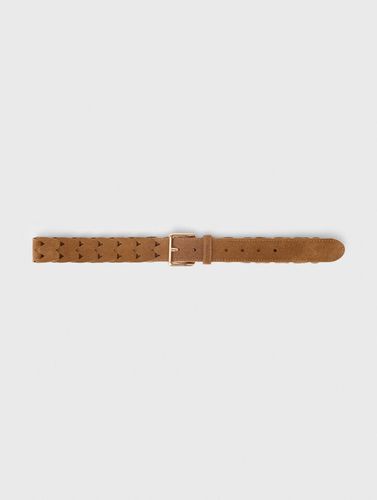 Ceinture Tressée En Suède - Marron - Taille 1 - Maje - Modalova