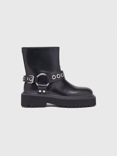 Bottines Biker En Cuir - Taille 36 - Maje - Modalova