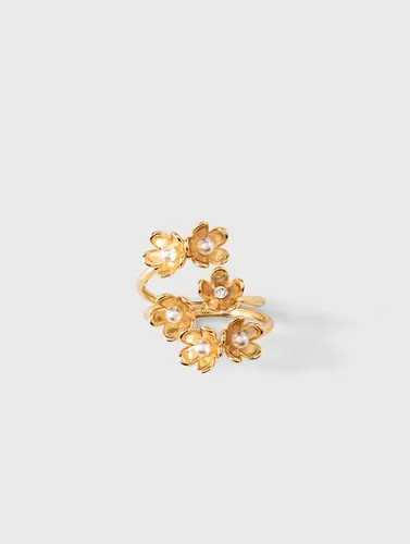 Bague Asymétrique Bouquet De Fleurs - Doré - Taille 1 - Maje - Modalova