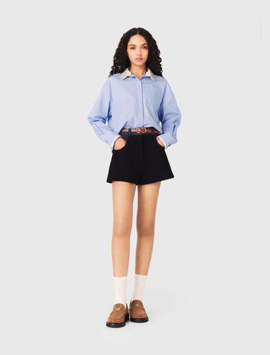 Chemise À Col Bijoux Amovible - Bleu - Taille 1 - Maje - Modalova