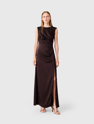 Robe Longue Effet Satin Drapée - Taille 34 - Maje - Modalova