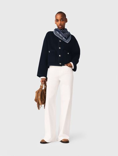 Veste Double Face Et Galons Tressés - Bleu - 36 - Maje - Modalova