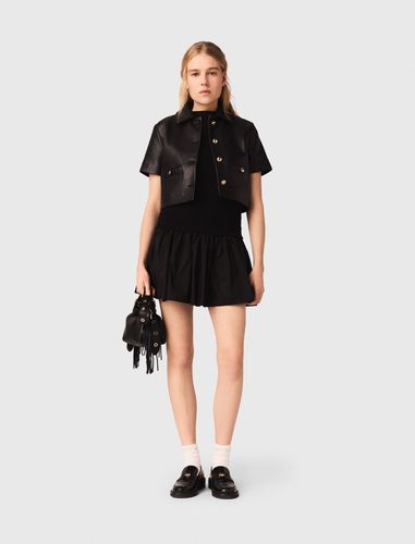 Veste Courte En Cuir - Taille 42 - Maje - Modalova