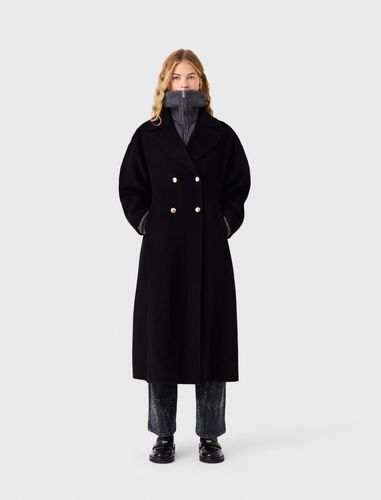 Manteau Long Croisé En Laine - Taille 34 - Maje - Modalova