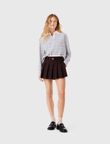 T-shirt Avec Col Polo Brodé - Taille 0 - Maje - Modalova