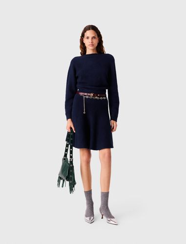 Robe Courte En Mélange De Yak - Bleu - Taille 34 - Maje - Modalova