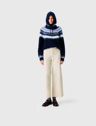 Pantalon Large En Velours Côtelé - Blanc - Taille 34 - Maje - Modalova