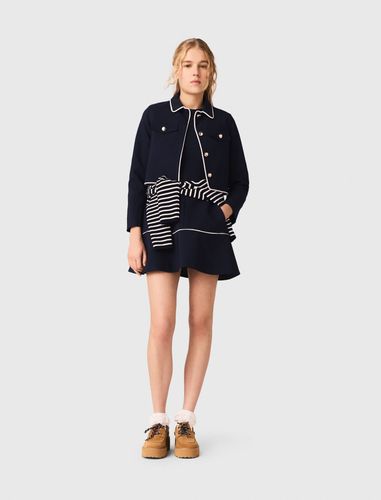 Veste Courte À Contours Contrastés - Bleu - Taille 36 - Maje - Modalova