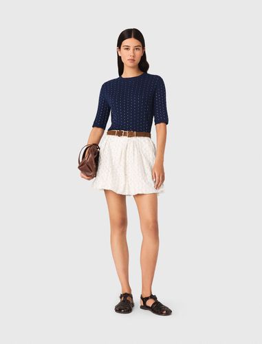 Pull Strassé À Col Rond - Bleu - Taille 1 - Maje - Modalova