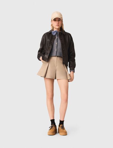 Blouson Court En Cuir - Taille 42 - Maje - Modalova