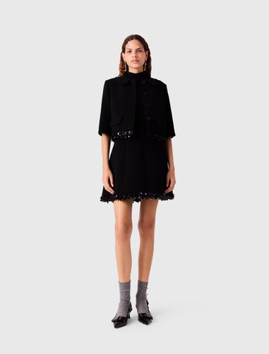 Veste Courte En Crêpe Avec Perles - Taille 34 - Maje - Modalova