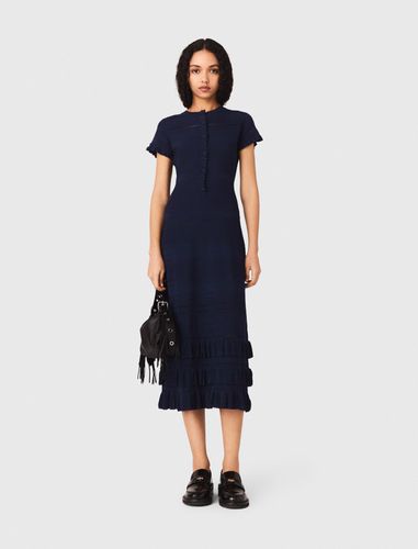 Robe Longue En Maille Avec Volants - Taille 34 - Maje - Modalova