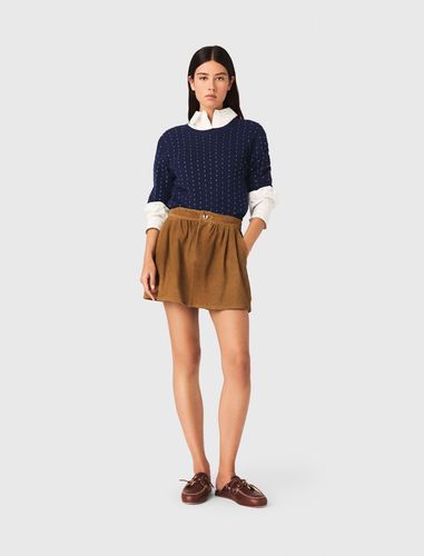 Jupe Courte En Daim - Marron - Taille 38 - Maje - Modalova