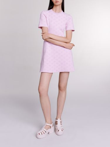 Robe Courte En Maille Jacquard - Rose - Taille 42 - Maje - Modalova