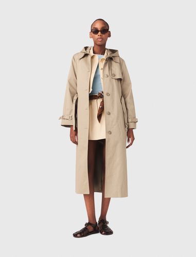 Trench Avec Capuche Amovible - Marron - Taille 42 - Maje - Modalova