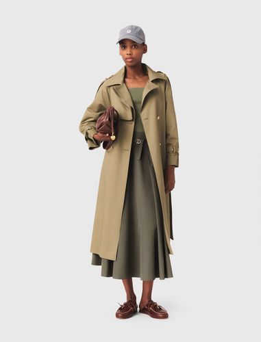 Trench À Studs Et Col Amovible - Vert - Taille 40 - Maje - Modalova