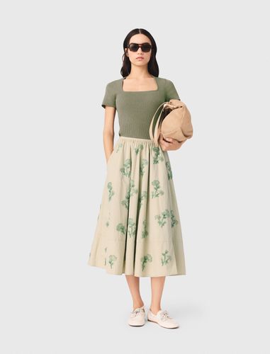 Jupe En Matière Technique Brodé - Taille 36 - Maje - Modalova