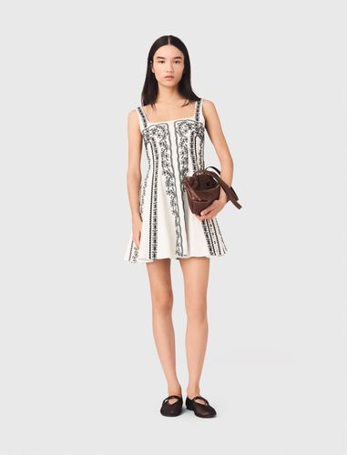 Robe Courte Brodée À Bretelles - Taille 34 - Maje - Modalova